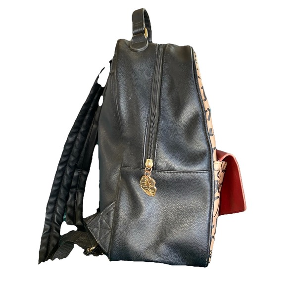 Luv Betsey Betsey Johnson Mini Backpack Tan Red Black Hearts Y2K - Picture 4 of 7